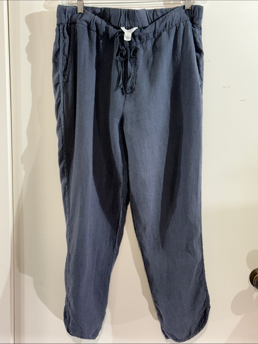 Caslon Charcoal Navy Drawstring Linen Pants